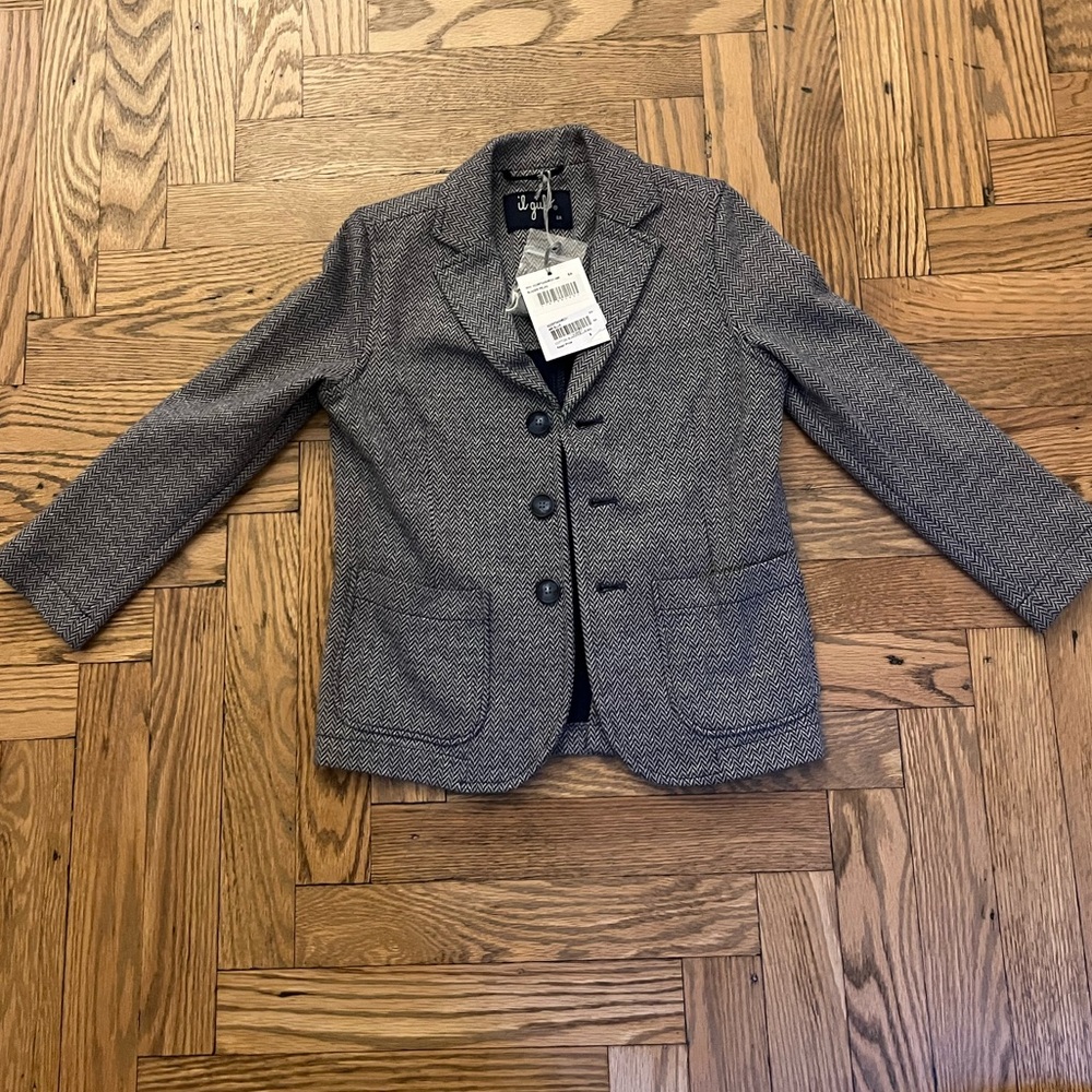 Il Gufo BOYS GREY COTTON HERRINGBONE BLAZER